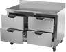 Beverage-Air - 48" Mobile Worktop Refrigerator w/ 4 Drawers & Foamed-In Backsplash - WTRD48AHC-4-FIP