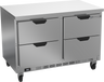 Beverage-Air - 48" Mobile Worktop Refrigerator w/ 4 Drawers - WTRD48AHC-4-FLT