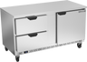Beverage-Air - 60" Mobile Worktop Refrigerator w/ 2 Drawers & 1 Door - WTRD60AHC-2-FLT