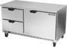 Beverage-Air - 60" Mobile Worktop Refrigerator w/ 2 Drawers & 1 Door - WTRD60AHC-2-FLT