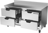 Beverage-Air - 60" Mobile Worktop Refrigerator w/ 4 Drawers & Foamed-In Backsplash - WTRD60AHC-4-FIP
