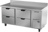 Beverage-Air - 67" Mobile Worktop Refrigerator w/ 4 Drawers & Foamed-In Backsplash - WTRD67AHC-4