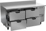 Beverage-Air - 67" Mobile Worktop Refrigerator w/ 4 Drawers & Foamed-In Backsplash - WTRD67AHC-4