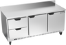 Beverage-Air - 72" Mobile Worktop Refrigerator w/ 2 Drawers, 2 Doors & Foamed-In Backsplash - WTRD72AHC-2-FIP