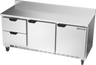Beverage-Air - 72" Mobile Worktop Refrigerator w/ 2 Drawers, 2 Doors & Foamed-In Backsplash - WTRD72AHC-2-FIP