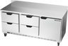 Beverage-Air - 72" Mobile Worktop Refrigerator w/ 4 Drawers & 1 Door - WTRD72AHC-4