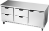 Beverage-Air - 72" Mobile Worktop Refrigerator w/ 4 Drawers & 1 Door - WTRD72AHC-4-FLT