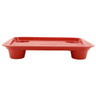 G.E.T - Serving Trays 17" x 14" Red Fast Food Tray W/ Cup Holders (12 Per Case) - FT-20-R