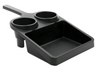 G.E.T - Serving Trays 16.75" x 8.7" Black Window Service Tray W/ Single Handle & Double Cup Holder (6 Per Case) - WST-1-BK