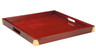 G.E.T - Serving Trays 21" x 21" Mahogany Hardwood Room Service Tray W/ Brass Reinforcement (2 Per Case) - LUX-2121-M