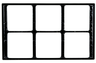 G.E.T - 21.5" x 13" Black Full-Size Tile W/ 6 Cut-Outs for Six Square Crocks - ML-168-BK