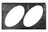 G.E.T - 21.5" x 13" Black Full-Size Tile W/ 2 Cut-Outs for Oval Casserole Dishes - ML-191-BK