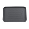 G.E.T - Roca Matte 12" x 8" Gray / Black Matte Rectangular Plate (12 Per Case) - RS-128-GRM/BKM