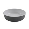 G.E.T - Roca Glazed 24 oz White / Gray Low Street Bowl (12 Per Case) - RB-7-WS/GRM