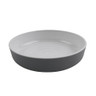 G.E.T - Roca Glazed 42 oz White / Gray Low Street Bowl (12 Per Case) - RB-9-WS/GRM