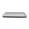 G.E.T - Roca Glazed 13" x 6" White / Gray Rectangle Platter (12 Per Case) - RS-136-WS/GRM