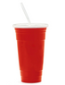 G.E.T - Reusable To-Go Tumblers 32 oz Red Reusable Tumbler W/ Lid & Straw (24 Per Case) - SC-32-SET-R