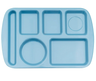 G.E.T - School Trays 14.6" x 9.75" French Blue Left Handed 6-Compartment Tray (12 Per Case) - TL-151-FB