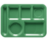 G.E.T - School Trays 13.75" x 9.8" Rainforest Green Left Handed 6-Compartment Tray (12 Per Case) - TL-152-FG