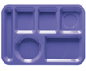 G.E.T - School Trays 13.75" x 9.8" Peacock Blue Left Handed 6-Compartment Tray (12 Per Case) - TL-152-PB