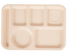 G.E.T - School Trays 13.6" x 9.75" Tan Left Handed 6-Compartment Tray (12 Per Case) - TL-153-T