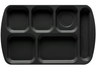 G.E.T - School Trays 15.5" x 9.8" Black Right Handed 6-Compartment Tray (12 Per Case) - TR-151-BK