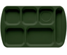 G.E.T - School Trays 15.5" x 9.8" Hunter Green Right Handed 6-Compartment Tray (12 Per Case) - TR-151-HG