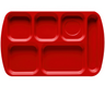 G.E.T - School Trays 15.5" x 9.8" Red Right Handed 6-Compartment Tray (12 Per Case) - TR-151-R