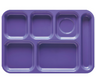 G.E.T - School Trays 14.375" x 9.875" Peacock Blue Right Handed 6-Compartment Tray (12 Per Case) - TR-152-PB