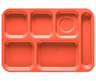 G.E.T - School Trays 14.375" x 9.875" Rio Orange Right Handed 6-Compartment Tray (12 Per Case) - TR-152-RO