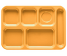 G.E.T - School Trays 14.375" x 9.875" Tropical Yellow Right Handed 6-Compartment Tray (12 Per Case) - TR-152-TY