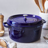 Staub - 8.4 L Dark Blue Round Cast Iron Cocotte - 1004303