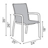 Grosfillex - Sunset Cognac/Fusion Bronze Outdoor Armchairs (4 Pack) - UT664599