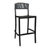 Grosfillex - Tahoe Heather Gray/Black Barstool (8 Pack) - UT827017