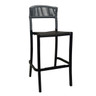 Grosfillex - Tahoe Heather Gray/Black Barstool (2 Pack) - UT872017