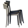Grosfillex - Tahoe Heather Gray/Black Sidechair (4 Pack) - UT873017