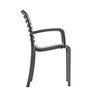 Grosfillex - Astoria Charcoal Armchair (16 Pack) - UT945002