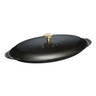Staub - 12.25" Black Oval Cast Iron Covered Fish Pan - 1004024