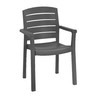 Grosfillex - Acadia Charcoal Armchair (12 Pack) - 46119002