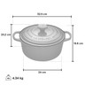Le Creuset - 4.2 L (4.5 QT) Oyster French Round Dutch Oven