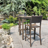 Grosfillex - Sigma 28" Fusion Bronze Square Bar Height Table - US930599