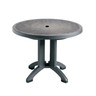 Grosfillex - Aquaba 38" Zinc/Charcoal Round Dining Height Folding Table - US921002