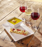 Varick - Cafe Porcelain Pub 9.5" x 5" White Rimmed Rectangle Tray (12 Per Case) - 6900E554