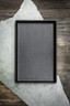 Delfin - Linen 10" x 8" Black Melamine Rectangle Tray (10 Per Case) - DFTRC108LT010