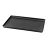 Delfin - Linen 18" x 12" Black Melamine Rectangle Tray (10 Per Case) - DFTRC1812LT010