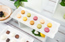 Delfin - Cafe 17" x 6.5" White Melamine Rectangle Tray (10 Per Case) - DFTRC176CF020