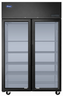 Atosa - 52" Black Pass-Thru Refrigerator w/ Front & Rear Glass Doors - PLUS-F2B-GD-S-PT