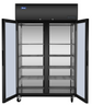 Atosa - 52" Black Pass-Thru Refrigerator w/ Front & Rear Glass Doors - PLUS-F2B-GD-S-PT