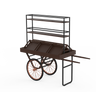 Mogogo - Cantine 79.5" x 29.8" x 95.5" Dark Brown Bamboo Cart W/ Shelves, Crates & Copper Wheels - MGCCNT02DPXX