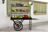 Mogogo - Cantine 79.5" x 29.8" x 95.5" Dark Cart Bamboo W/ Shelves & Black Wheels - STE-MGCCNT01DPXX